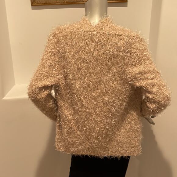 Adolfo Dominguez Open Front Jacket Cardigan Beige Size S - Picture 10 of 12
